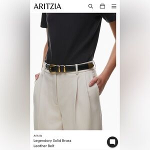 Aritzia legendary solid brass leather belt